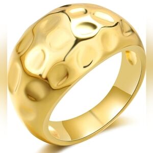 Uneven Gold Chunky Statement Ring